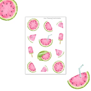 Watermelon Sticker Sheet |  Journal Stickers, Planner Stickers, Scrapbook Stickers