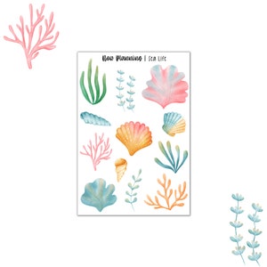 Sea Life Sticker Sheet |  Journal Stickers, Planner Stickers, Scrapbook Stickers