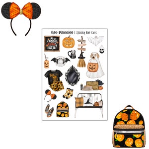 Spooky But Cute Sticker Sheet |  Halloween Stickers | Journal Stickers, Planner Stickers, Scrapbook Stickers