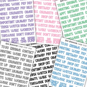 Groot scriptstickervel | Bullet Journal-stickers, planner-stickers, plakboekstickers