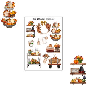 Fall Decor Sticker Sheet |  Fall Stickers | Journal Stickers, Planner Stickers, Scrapbook Stickers
