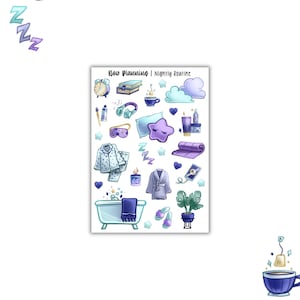 Nightly Routine Sticker Sheet | Bullet Journal Stickers, Planner Stickers, Scrapbook Stickers