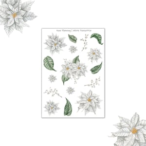 Weißer Weihnachtsstern Stickerbogen | Bullet Journal Stickers, Planner Stickers, Scrapbook Stickers