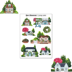 Spring Home Sticker Sheet  |  Journal Stickers, Planner Stickers, Scrapbook Stickers