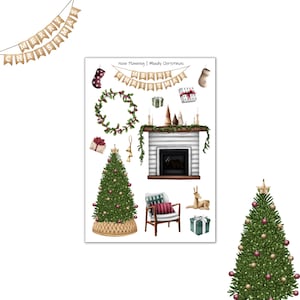 Moody Christmas Sticker Sheet | Bullet Journal Stickers, Planner Stickers, Scrapbook Stickers