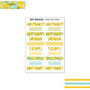 Lemon Mini Washi Stickerbogen | Journal Sticker, Planner Sticker, Scrapbook Sticker