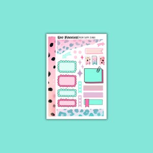 Neon Goth Scraps Sticker Sheet |  Halloween Stickers | Journal Stickers, Planner Stickers, Scrapbook Stickers