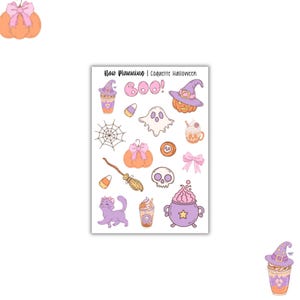 Coquette Halloween Sticker Sheet |  Halloween Stickers | Journal Stickers, Planner Stickers, Scrapbook Stickers