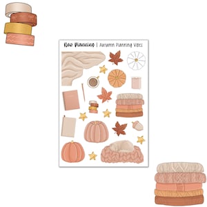 Autumn Planning Vibes Sticker Sheet |  Fall Stickers | Journal Stickers, Planner Stickers, Scrapbook Stickers