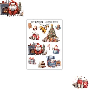 Christmas Coziness Sticker Sheet |  Journal Stickers, Planner Stickers, Scrapbook Stickers