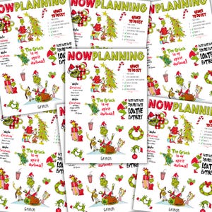 Grinch-stickervel | Kerststickers | Bullet Journal-stickers, plannerstickers, plakboekstickers