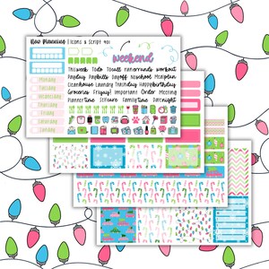Weekpakket roze kerst 901 | Plannerstickers | Verticale weekplannerkit | Kerstpakket