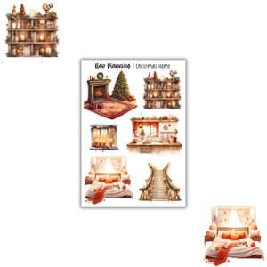 Christmas Home Sticker Sheet | Bullet Journal Stickers, Planner Stickers, Scrapbook Stickers