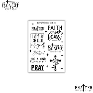 Be Still Sticker Sheet |  Faith Stickers | Journal Stickers, Planner Stickers, Scrapbook Stickers