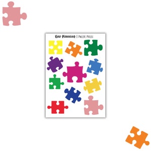 Puzzle Pieces Sticker Sheet | Journal Stickers, Planner Stickers, Scrapbook Stickers