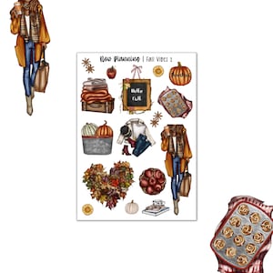 Fall Vibes 2 Sticker Sheet |  Fall Stickers | Journal Stickers, Planner Stickers, Scrapbook Stickers