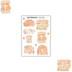 Jesus Vibes Sticker Sheet |  Faith Stickers | Journal Stickers, Planner Stickers, Scrapbook Stickers