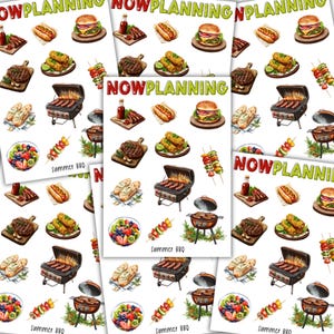 Stickervel zomerbarbecue | Zomerstickers |  Dagboekstickers, plannerstickers, plakboekstickers
