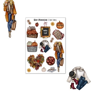 Fall Vibes Sticker Sheet |  Fall Stickers | Journal Stickers, Planner Stickers, Scrapbook Stickers