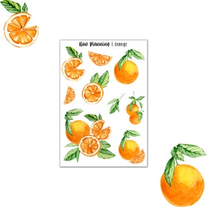 Orange Sticker Sheet | Bullet Journal Stickers, Planner Stickers, Scrapbook Stickers