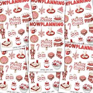 Feuille d'autocollants Candy Cane Lane | Autocollants de Noël | Stickers Bullet Journal, Stickers agenda, Stickers scrapbooking