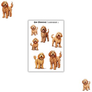 Goldendoodle 2 stickervel | Stickervel voor honden | Leuk stickervel | Bulletjournaling | Bujo | Plannerstickers