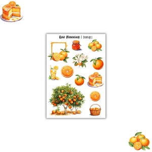 Oranges Sticker Sheet | Bullet Journal Stickers, Planner Stickers, Scrapbook Stickers