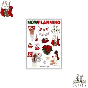 Hoja de pegatinas con la alegría de la Navidad / Pegatinas navideñas / Pegatinas para Bullet Journal, Pegatinas para planificador, Pegatinas para álbumes de recortes