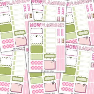 Hoja de pegatinas para diario de rutina AM / Pegatinas de rutina / Pegatinas para bullet journal, pegatinas para planificador, pegatinas para álbum de recortes