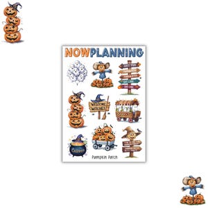 Pumpkin Patch Sticker Sheet |  Halloween Stickers | Journal Stickers, Planner Stickers, Scrapbook Stickers
