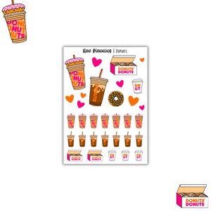 Donuts Sticker Sheet  |  Food Stickers | Bullet Journal Stickers, Planner Stickers, Scrapbook Stickers