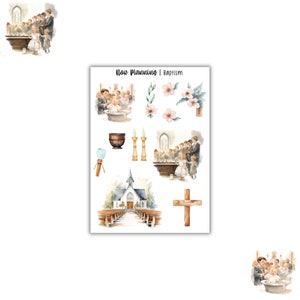 Baptism Sticker Sheet |  Faith Stickers | Journal Stickers, Planner Stickers, Scrapbook Stickers