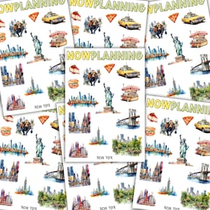 New York Sticker Sheet |  Journal Stickers, Planner Stickers, Scrapbook Stickers