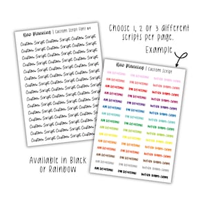 Aangepast scriptstickervel | Bullet Journal-stickers, planner-stickers, plakboekstickers