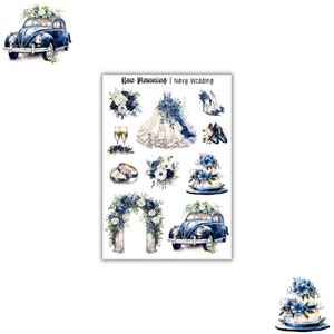 Navy Wedding Sticker Sheet | Mr. & Mrs. |  Journal Stickers, Planner Stickers, Scrapbook Stickers