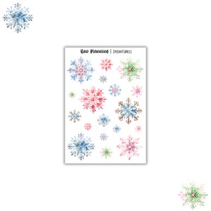 Snowflakes Sticker Sheet | Bullet Journal Stickers, Planner Stickers, Scrapbook Stickers