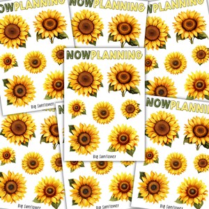 Big Sunflower Sticker Sheet |  Journal Stickers, Planner Stickers, Scrapbook Stickers