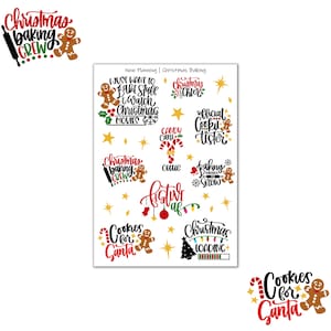 Christmas Baking Sticker Sheet | Bullet Journal Stickers, Planner Stickers, Scrapbook Stickers