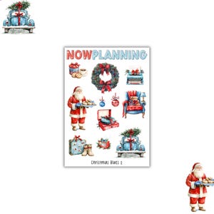 Christmas Blues 2 Stickerbogen | Weihnachtsaufkleber | Bullet Journal Aufkleber, Planner Aufkleber, Scrapbook Aufkleber