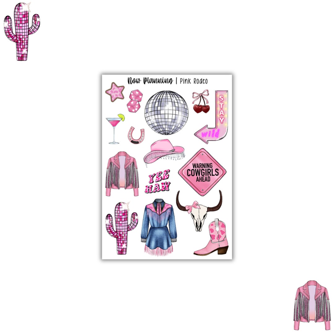 Pink Rodeo Sticker Pink Rodeo Sticker Sheet | Journal Stickers, Planner Stickers ...