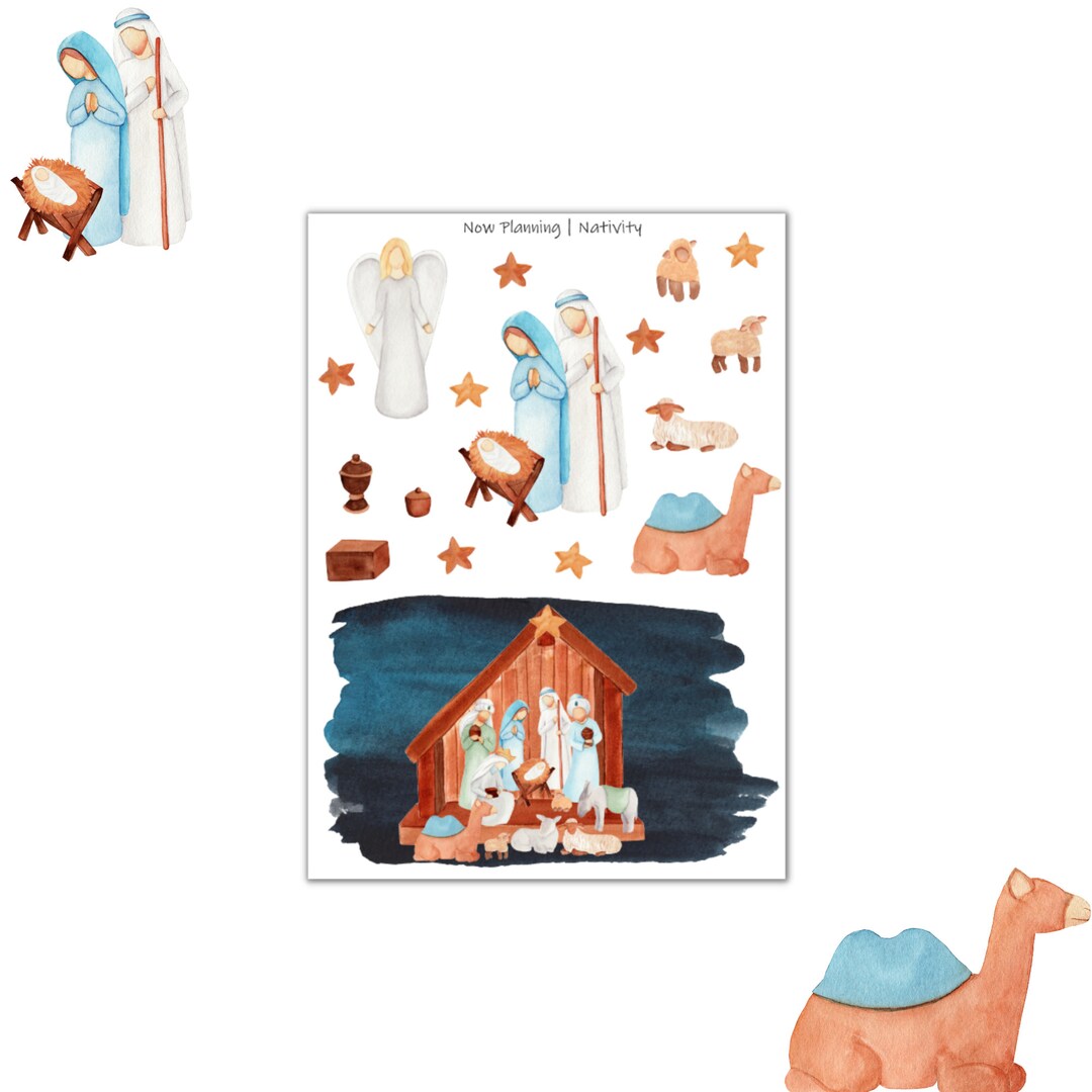 Nativity Sticker Sheet Bullet Journal Stickers, Planner Stickers ...