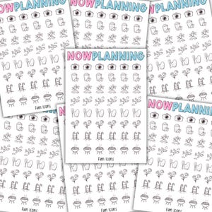 Folha de adesivos de ícones de planejador divertido | Adesivos de diário de marcadores, adesivos de planejador, adesivos de scrapbook