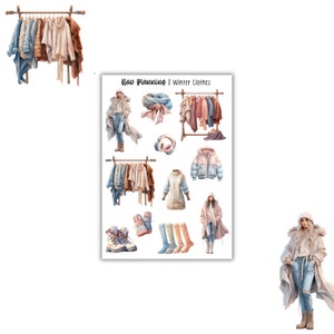 Winter Clothes Sticker Sheet | Bullet Journal Stickers, Planner Stickers, Scrapbook Stickers