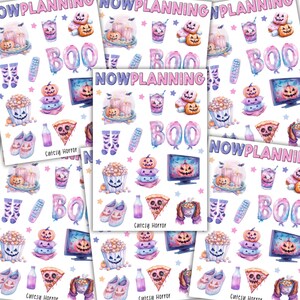 Cutesy Horror Sticker Sheet |  Halloween Stickers | Journal Stickers, Planner Stickers, Scrapbook Stickers