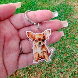 Chihuahua Keychain | Dog Keychain, Pet Gifts, Dog Cat Keychain For Pet Lovers | Keychains