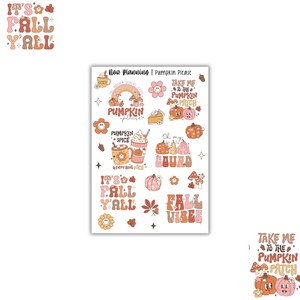Pumpkin Please Sticker Sheet |  Fall Stickers | Journal Stickers, Planner Stickers, Scrapbook Stickers