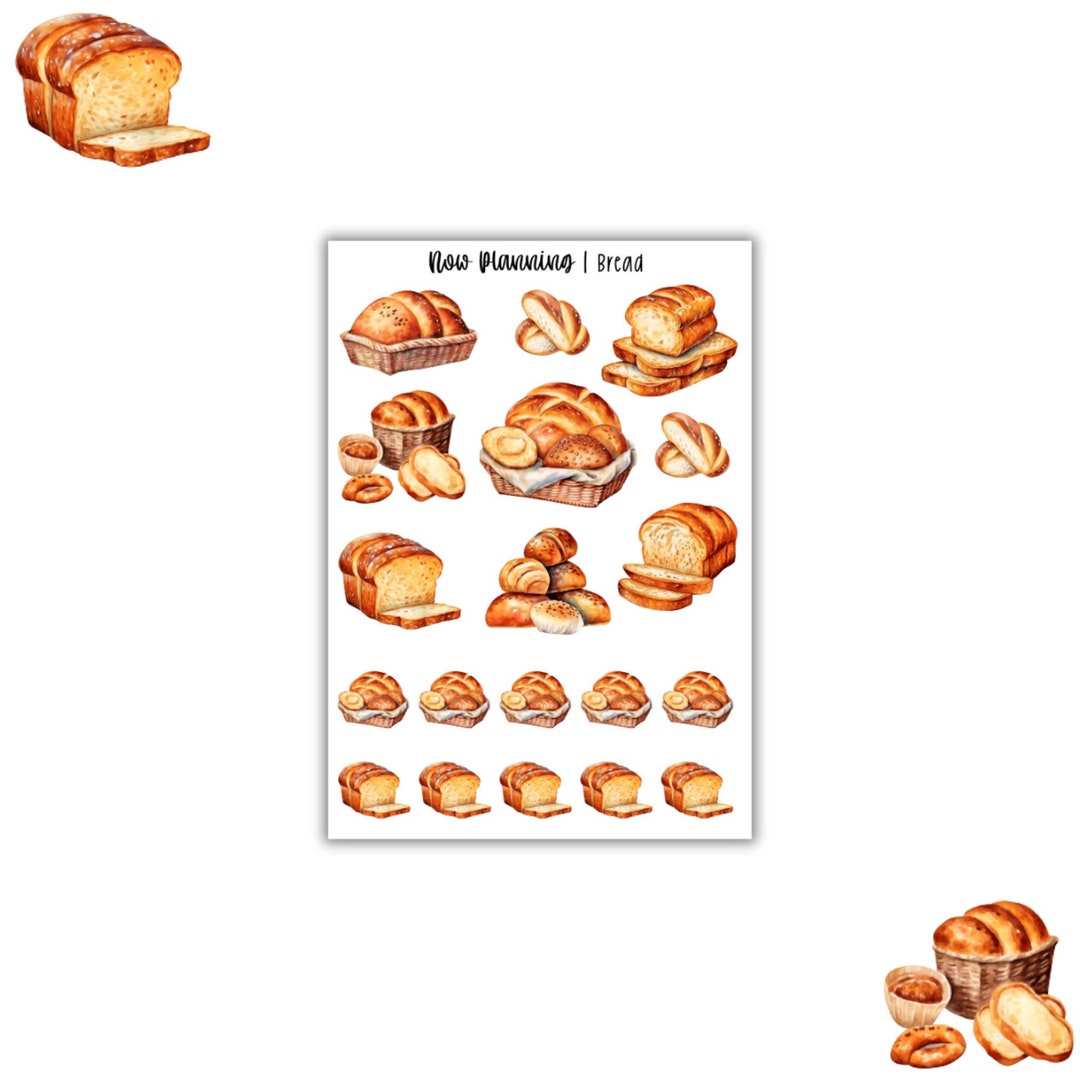 Bread Sticker Sheet | Journal Stickers, Planner Stickers, Scrapbook ...