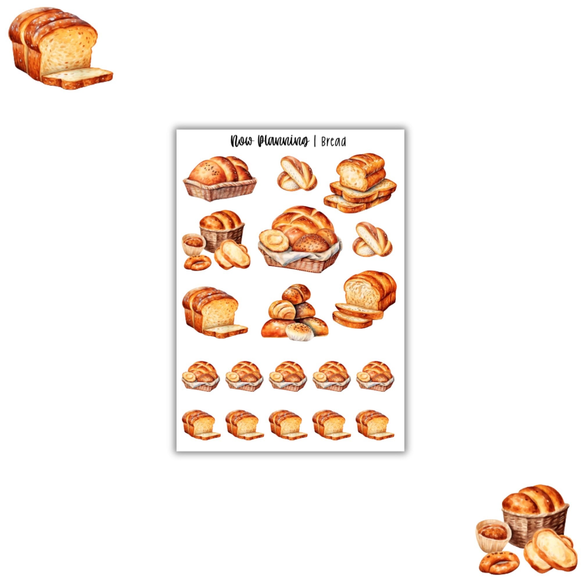 Bread Sticker Sheet | Journal Stickers, Planner Stickers, Scrapbook ...