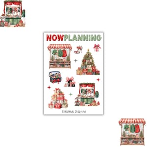 Christmas Shopping Sticker Sheet | Christmas Stickers | Bullet Journal Stickers, Planner Stickers, Scrapbook Stickers