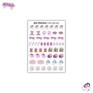 Pink Dog Icons Sticker Sheet |  Dog Stickers | Journal Stickers, Planner Stickers, Scrapbook Stickers